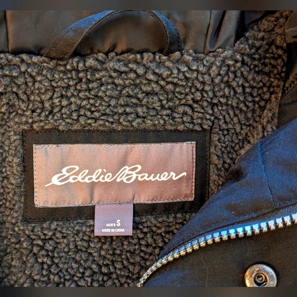 Eddie Bauer Weatheredge Men's Black Hooded Raincoat Hip-Length - Picture 5 of 12